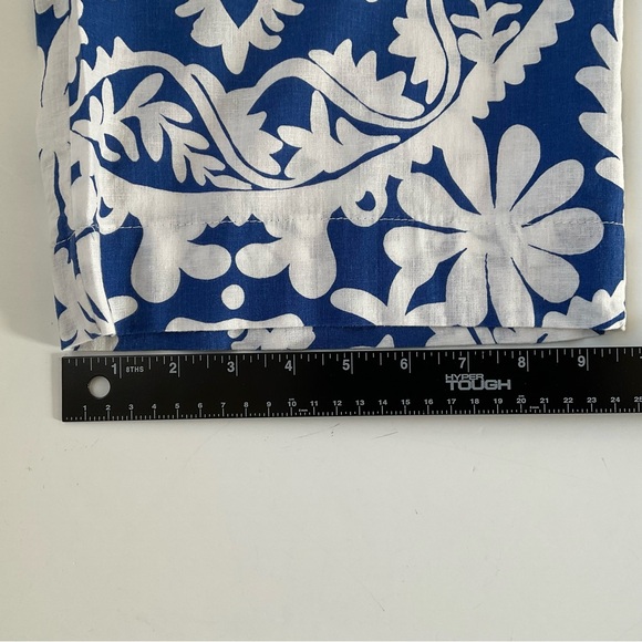 Christian Siriano Wide Leg Medallion Print Palazzo Pants Sz M Blue White Coastal - Picture 7 of 10